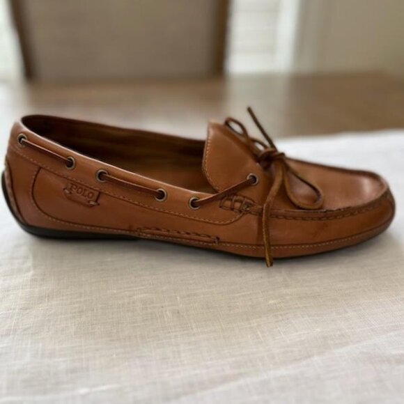 POLO Ralph Lauren Leather Loafer Roberts Men's Size 10D Slip-ons Preppy - Picture 1 of 9